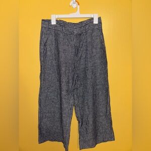 BANANA REPUBLIC Linen-Blend Easy Wide-Leg Cropped Pants Women's Size 10